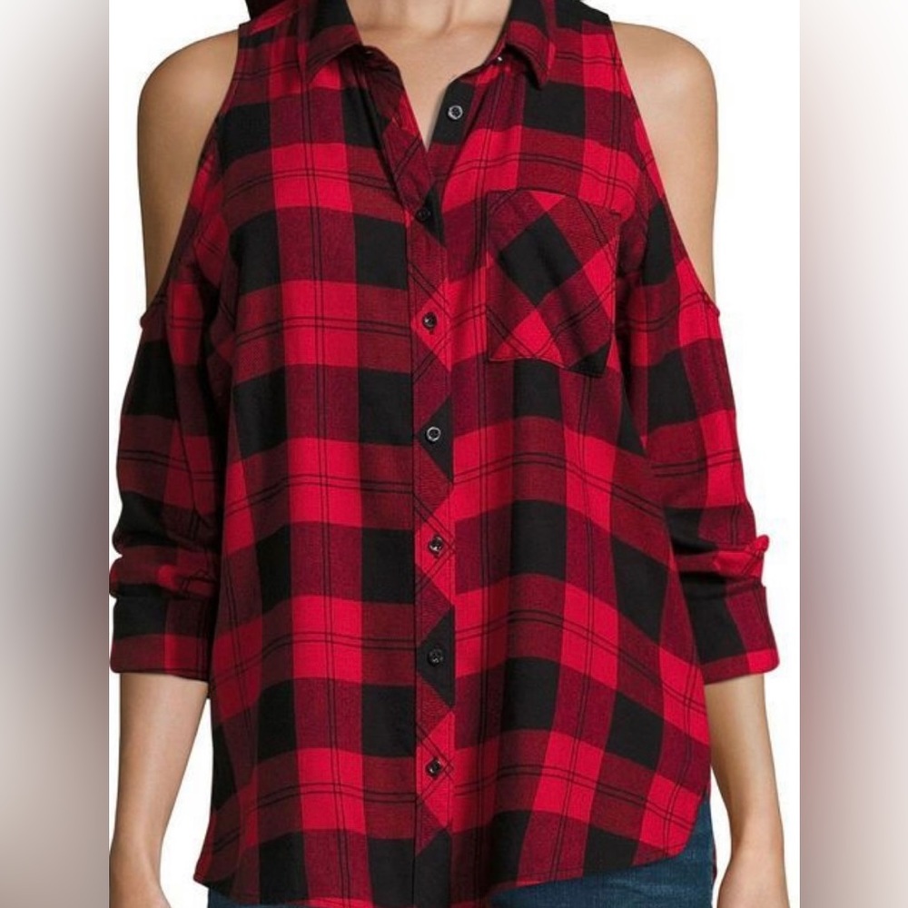 Plaid red & black top.  Size L.  Arizona Jean Co. Brand
